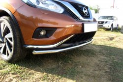 Одинарная защита переднего бампера диаметром 57 мм Slitkoff Nissan Murano  3 Z52 (2015-2022) дорестайлинг