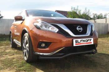 защита переднего бампера Slitkoff Nissan Murano  3 Z52 (2015-2022) дорестайлинг