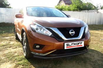 Защита переднего бампер Slitkoff Nissan Murano  3 Z52 (2015-2022) дорестайлинг
