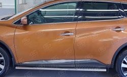 19 399 р. Защита порогов из овальной трубы диаметром 120x60 мм с проступью Russtal Nissan Murano 3 Z52 дорестайлинг (2015-2022)  с доставкой в г. Кемерово. Увеличить фотографию 3