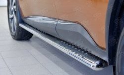 19 399 р. Защита порогов из овальной трубы диаметром 120x60 мм с проступью Russtal Nissan Murano 3 Z52 дорестайлинг (2015-2022)  с доставкой в г. Кемерово. Увеличить фотографию 4