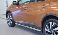 19 999 р. Защита порогов из круглой трубы диаметром 63 мм SLITKOFF Nissan Murano 3 Z52 дорестайлинг (2015-2022)  с доставкой в г. Кемерово. Увеличить фотографию 3