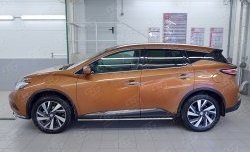 16 649 р. Защита порогов из овальной трубы диаметром 75x42 мм с проступью Russtal Nissan Murano 3 Z52 дорестайлинг (2015-2022)  с доставкой в г. Кемерово. Увеличить фотографию 2