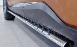 16 649 р. Защита порогов из овальной трубы диаметром 75x42 мм с проступью Russtal Nissan Murano 3 Z52 дорестайлинг (2015-2022)  с доставкой в г. Кемерово. Увеличить фотографию 4