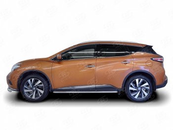 35 549 р. Широкая защита порогов с трубой диаметром 42 мм SLITKOFF v3  Nissan Murano  3 Z52 (2015-2025) дорестайлинг, рестайлинг  с доставкой в г. Кемерово. Увеличить фотографию 2