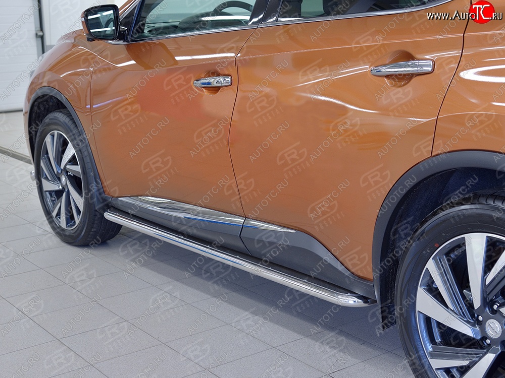 35 549 р. Широкая защита порогов с трубой диаметром 42 мм SLITKOFF v3  Nissan Murano  3 Z52 (2015-2025) дорестайлинг, рестайлинг  с доставкой в г. Кемерово