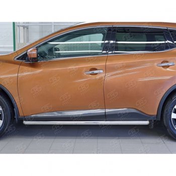 19 999 р. Защита порогов из круглой трубы диаметром 63 мм SLITKOFF v3 Nissan Murano 3 Z52 дорестайлинг (2015-2022)  с доставкой в г. Кемерово. Увеличить фотографию 3