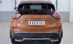 15 949 р. Защита заднего бампера (Ø42 мм волна, нержавейка) SLITKOFF  Nissan Murano  3 Z52 (2015-2022) дорестайлинг  с доставкой в г. Кемерово. Увеличить фотографию 1