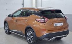 15 249 р. Защита заднего бампера (Ø42 мм волна под машину, нержавейка) SLITKOFF  Nissan Murano  3 Z52 (2015-2022) дорестайлинг  с доставкой в г. Кемерово. Увеличить фотографию 2