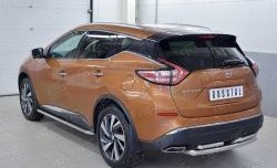 16 699 р. Защита заднего бампера (2 трубы Ø63 и 42 мм, нержавейка) SLITKOFF  Nissan Murano  3 Z52 (2015-2022) дорестайлинг  с доставкой в г. Кемерово. Увеличить фотографию 2