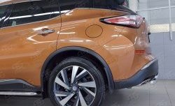 16 699 р. Защита заднего бампера (2 трубы Ø63 и 42 мм, нержавейка) SLITKOFF  Nissan Murano  3 Z52 (2015-2022) дорестайлинг  с доставкой в г. Кемерово. Увеличить фотографию 3