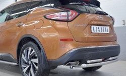 16 699 р. Защита заднего бампера (2 трубы Ø63 и 42 мм, нержавейка) SLITKOFF  Nissan Murano  3 Z52 (2015-2022) дорестайлинг  с доставкой в г. Кемерово. Увеличить фотографию 4