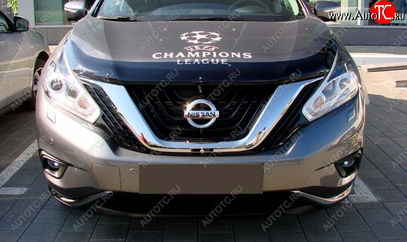 3 689 р. Дефлектор капота SIM Nissan Murano 3 Z52 дорестайлинг (2015-2022)  с доставкой в г. Кемерово