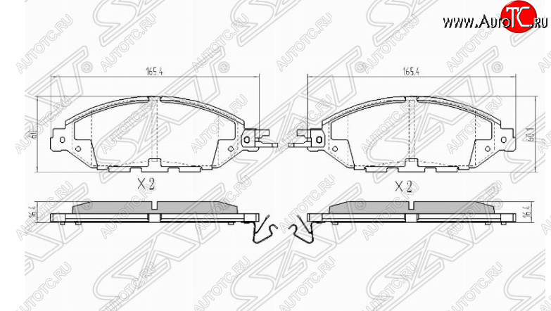 1 499 р. Комплект передних тормозных колодок SAT  Nissan Murano  3 Z52 - Pathfinder  R52  с доставкой в г. Кемерово