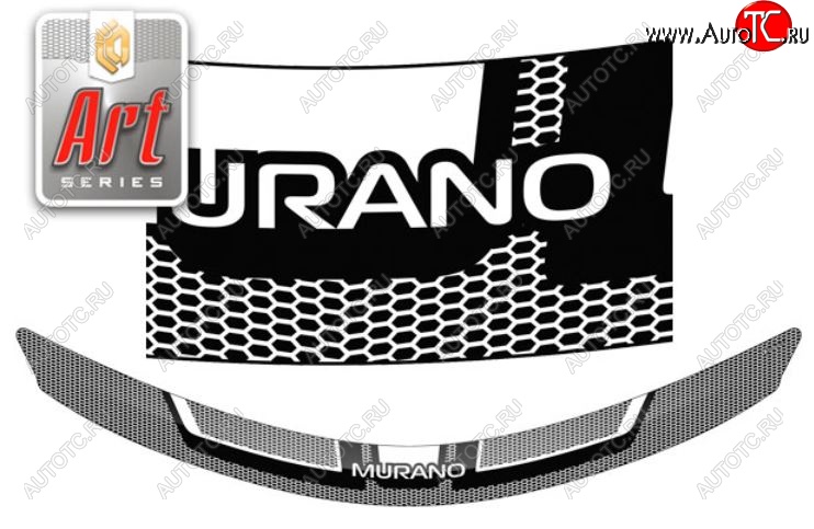 2 299 р. Дефлектор капота CA-Plastiс  Nissan Murano  1 Z50 (2002-2009) (Серия Art серебро)  с доставкой в г. Кемерово