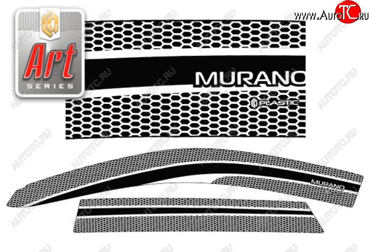 2 479 р. Дефлектора окон CA-Plastic  Nissan Murano  1 Z50 (2002-2009) (Серия Art графит, Без хром.молдинга)  с доставкой в г. Кемерово