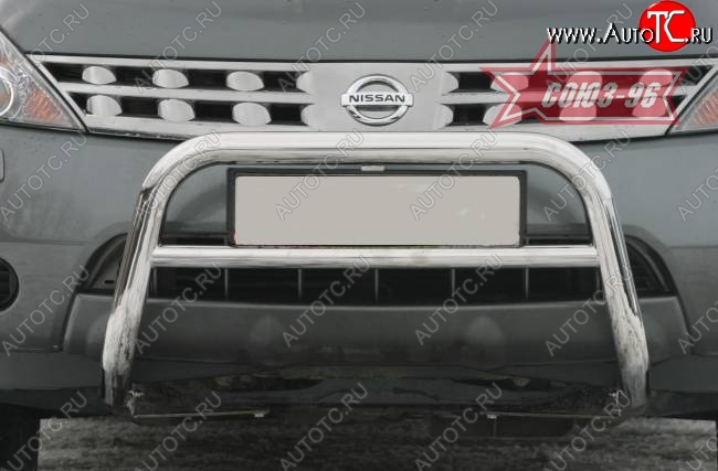 11 474 р. Защита переднего бампера Souz-96 (d60) Nissan Murano 1 Z50 (2002-2009)  с доставкой в г. Кемерово