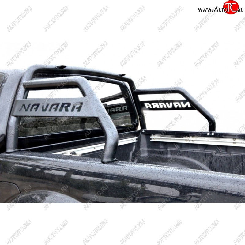 11 699 р. Защитная дуга багажника ТехноСфера (Техно Сфера) (d63.5 mm)  Nissan Navara  2 D40 (2004-2016) дорестайлинг, рестайлинг (Сталь с покрытием, цвет: Серебристый)  с доставкой в г. Кемерово