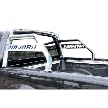Защитная дуга багажника ТехноСфера (Техно Сфера) (d63.5 mm) Nissan Navara  2 D40 (2004-2016) дорестайлинг, рестайлинг (Нержавейка полированная)