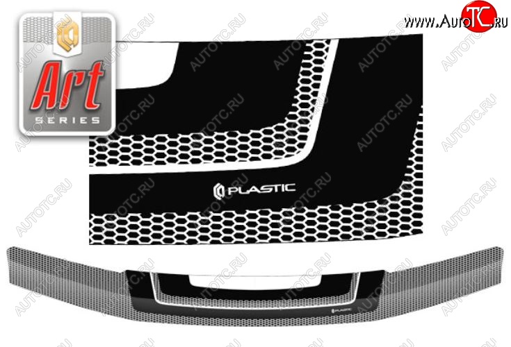 2 399 р. Дефлектор капота CA-Plastiс  Nissan Navara  2 D40 (2004-2010) дорестайлинг (Серия Art серебро)  с доставкой в г. Кемерово