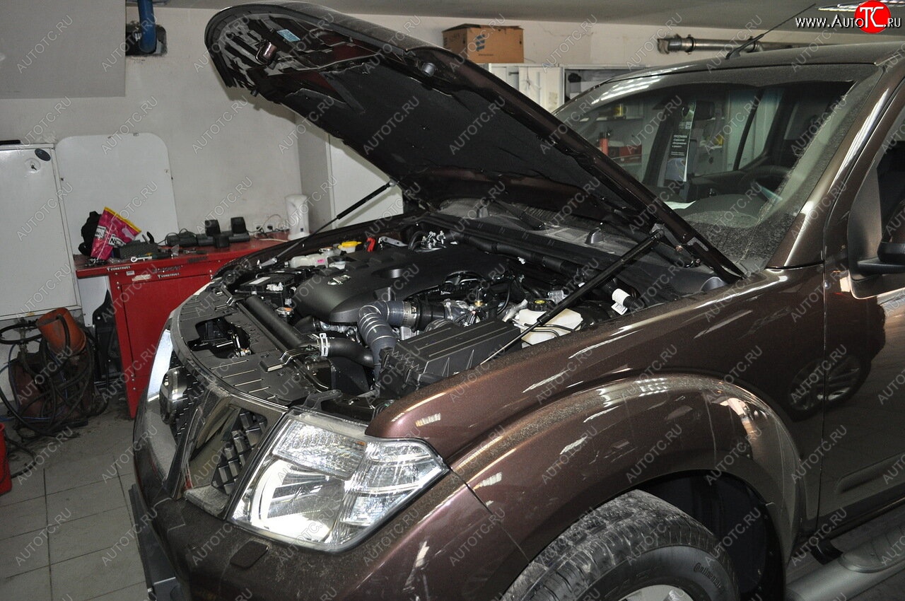 2 199 р. Упоры капота Russtal Nissan Navara 2 D40 рестайлинг (2010-2016)  с доставкой в г. Кемерово