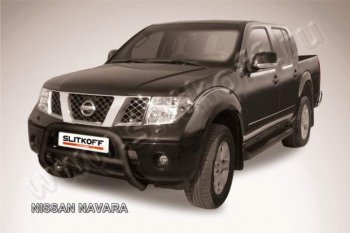 23 599 р. Кенгурятник d76 низкий  Nissan Navara  2 D40 (2004-2010) дорестайлинг (Цвет: серебристый)  с доставкой в г. Кемерово. Увеличить фотографию 1