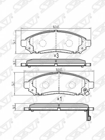 Колодки тормозные SAT (передние) Nissan Navara 2 D40 дорестайлинг (2004-2010)