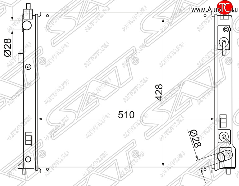 7 299 р. Радиатор двигателя (пластинчатый, МКПП/АКПП) SAT Nissan Tiida 2 хэтчбек C13 дорестайлинг (2015-2016)  с доставкой в г. Кемерово