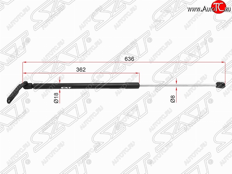 1 099 р. Левый упор крышки багажника (газовый) SAT Nissan Note 2 E12 дорестайлинг (2012-2016)  с доставкой в г. Кемерово