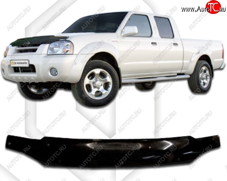 2 159 р. Дефлектор капота CA-Plastic  Nissan NP300 (2003-2008) (Classic черный, Без надписи)  с доставкой в г. Кемерово