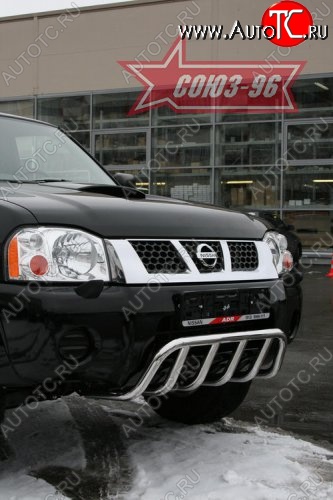 10 169 р. Защита переднего бампера нижняя Souz-96 - Акула Nissan NP300 (2008-2013)  с доставкой в г. Кемерово