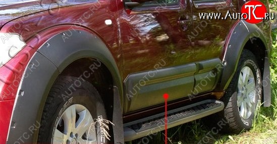 23 399 р. Расширители арок с широкими молдингами дверей RA (комплект) Nissan Pathfinder R51 дорестайлинг (2004-2007) (Поверхность глянец (под окраску), Неокрашенные)  с доставкой в г. Кемерово