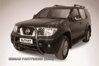 27 449 р. Кенгурятник d76 высокий  Nissan Pathfinder  R51 (2004-2007) дорестайлинг (Цвет: серебристый)  с доставкой в г. Кемерово. Увеличить фотографию 1