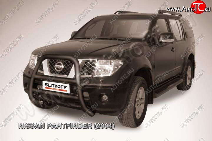 27 449 р. Кенгурятник d76 высокий  Nissan Pathfinder  R51 (2004-2007) дорестайлинг (Цвет: серебристый)  с доставкой в г. Кемерово