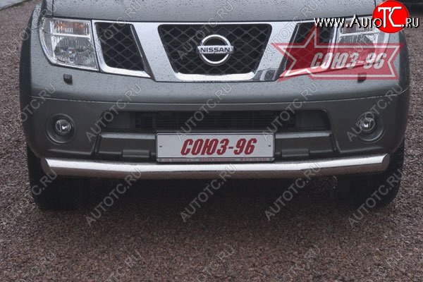 17 459 р. Защита переднего бампера одинарная Souz-96 (d76) Nissan Pathfinder R51 дорестайлинг (2004-2007)  с доставкой в г. Кемерово