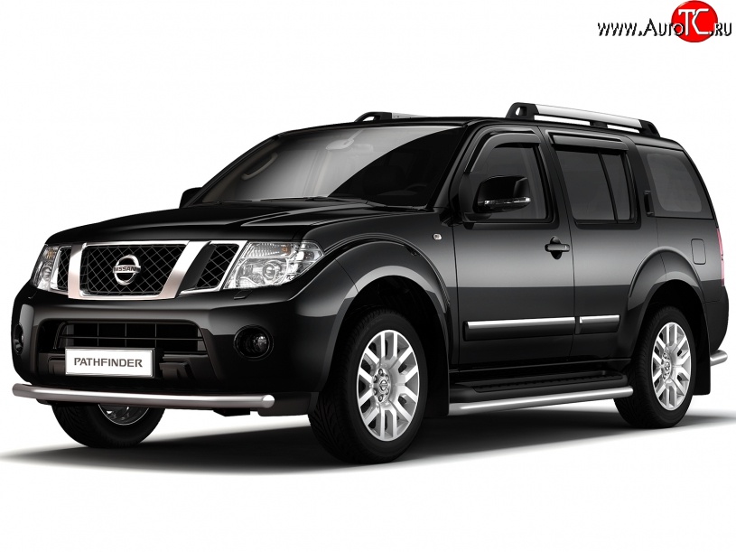6 899 р. Одинарная защита переднего бампера диаметром 63 мм Petroil Tuning  Nissan Pathfinder  R51 (2004-2007) дорестайлинг  с доставкой в г. Кемерово