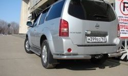 Защита заднего бампера углы d63 мм Металл Дизайн Nissan Pathfinder R51 дорестайлинг (2004-2007) (полированная нержавейка)