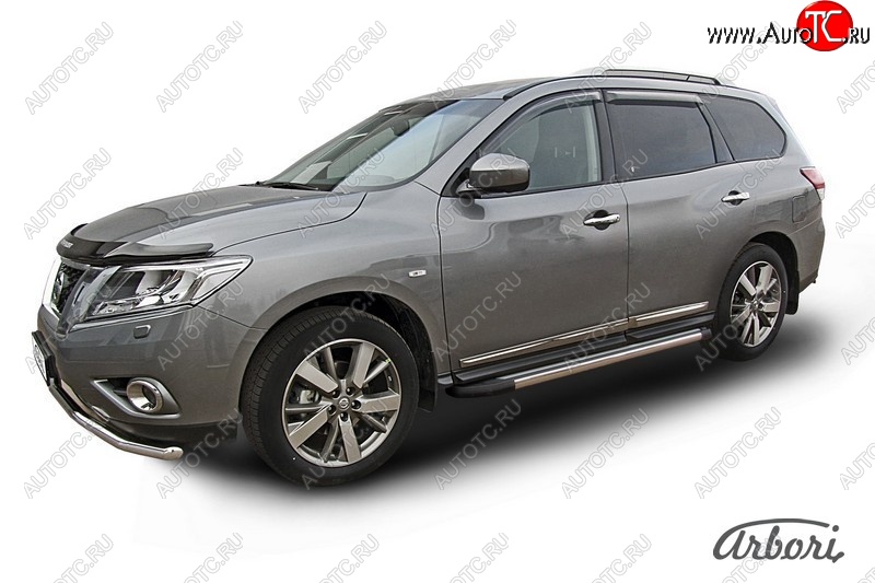 12 509 р. Порожки для ног Arbori Luxe Black  Nissan Pathfinder  R52 (2012-2017) дорестайлинг  с доставкой в г. Кемерово