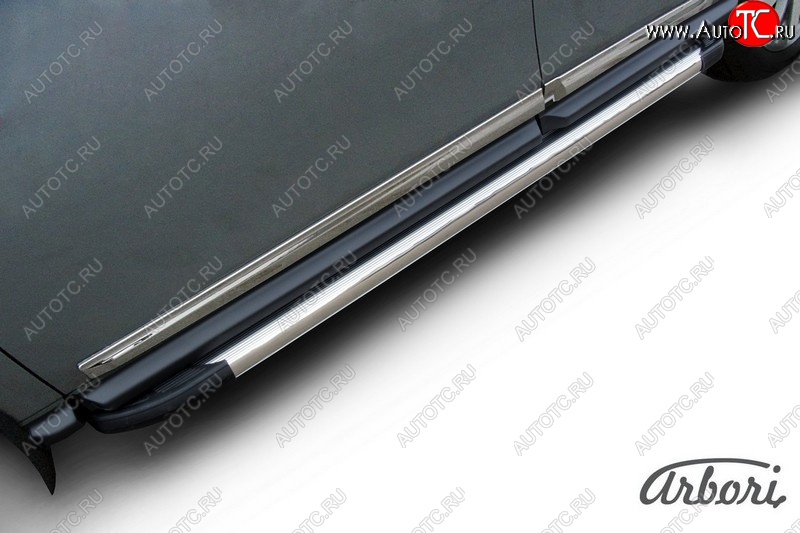 11 789 р. Порожки для ног Arbori Luxe Silver  Nissan Pathfinder  R52 (2012-2017) дорестайлинг  с доставкой в г. Кемерово