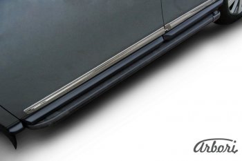 11 609 р. Порожки для ног Arbori Optima Black  Nissan Pathfinder  R52 (2012-2017) дорестайлинг  с доставкой в г. Кемерово. Увеличить фотографию 2