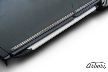 10 979 р. Порожки для ног Arbori Optima Silver  Nissan Pathfinder  R52 (2012-2017) дорестайлинг  с доставкой в г. Кемерово. Увеличить фотографию 2