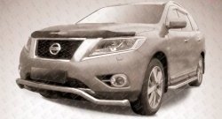 Фигурная защита переднего бампера диаметром 57 мм Slitkoff Nissan Pathfinder  R52 (2012-2017) дорестайлинг