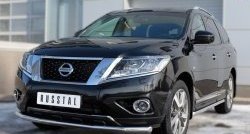 15 999 р. Одинарная защита переднего бампера диаметром 63 мм SLITKOFF  Nissan Pathfinder  R52 (2012-2017) дорестайлинг  с доставкой в г. Кемерово. Увеличить фотографию 2