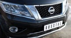 15 999 р. Одинарная защита переднего бампера диаметром 63 мм SLITKOFF  Nissan Pathfinder  R52 (2012-2017) дорестайлинг  с доставкой в г. Кемерово. Увеличить фотографию 3