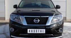 Одинарная защита переднего бампера диаметром 63 мм SLITKOFF Nissan Pathfinder  R52 (2012-2017) дорестайлинг