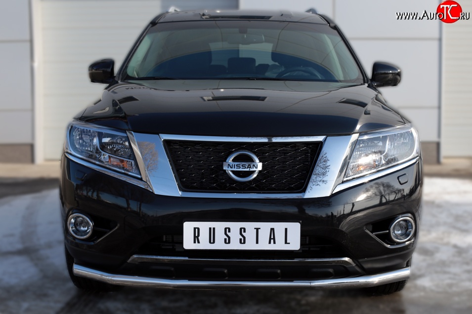 15 999 р. Одинарная защита переднего бампера диаметром 63 мм SLITKOFF  Nissan Pathfinder  R52 (2012-2017) дорестайлинг  с доставкой в г. Кемерово