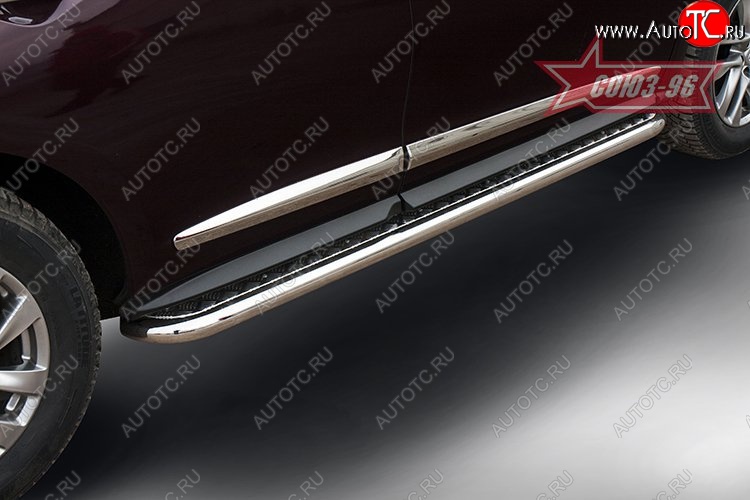 17 144 р. Защита порогов с листом Souz-96 (d60). Nissan Pathfinder R52 дорестайлинг (2012-2017)  с доставкой в г. Кемерово