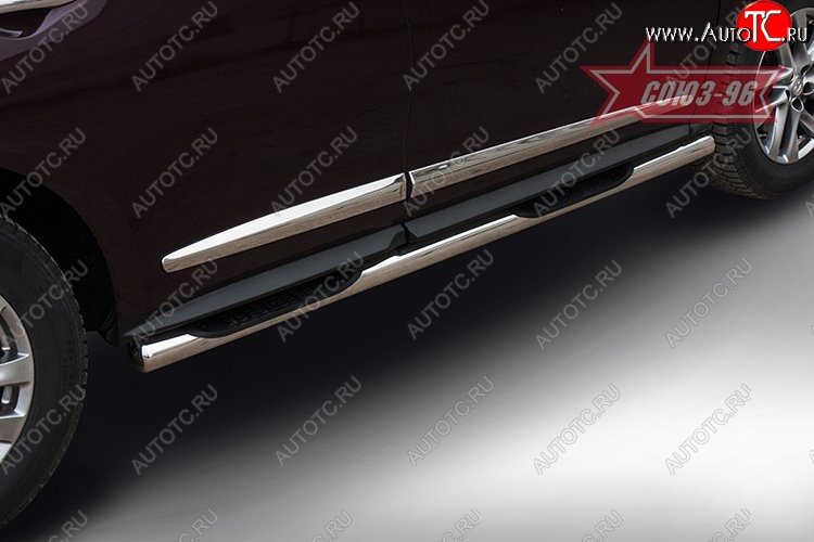 21 284 р. Защита порогов с проступью Souz-96 (d76) Nissan Pathfinder R52 дорестайлинг (2012-2017)  с доставкой в г. Кемерово