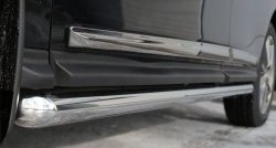 70 999 р. Защита порогов из круглой трубы диаметром 63 мм Russtal Nissan Pathfinder R52 дорестайлинг (2012-2017) (Защита порогов с со скосами на торцах (вариант 1))  с доставкой в г. Кемерово. Увеличить фотографию 2