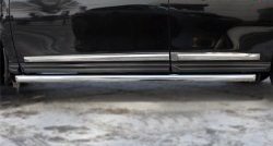 70 999 р. Защита порогов из круглой трубы диаметром 63 мм Russtal Nissan Pathfinder R52 дорестайлинг (2012-2017) (Защита порогов с со скосами на торцах (вариант 1))  с доставкой в г. Кемерово. Увеличить фотографию 3